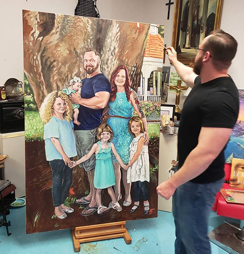 Anthony Suppa Family Portrait Oil Painting