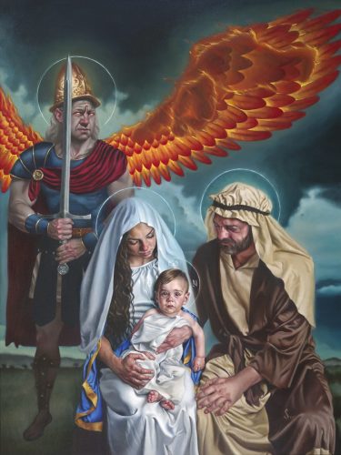 The Holy Family guarded by St Michael